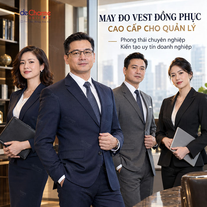 May đo vest đồng phục cao cấp cho quản lý