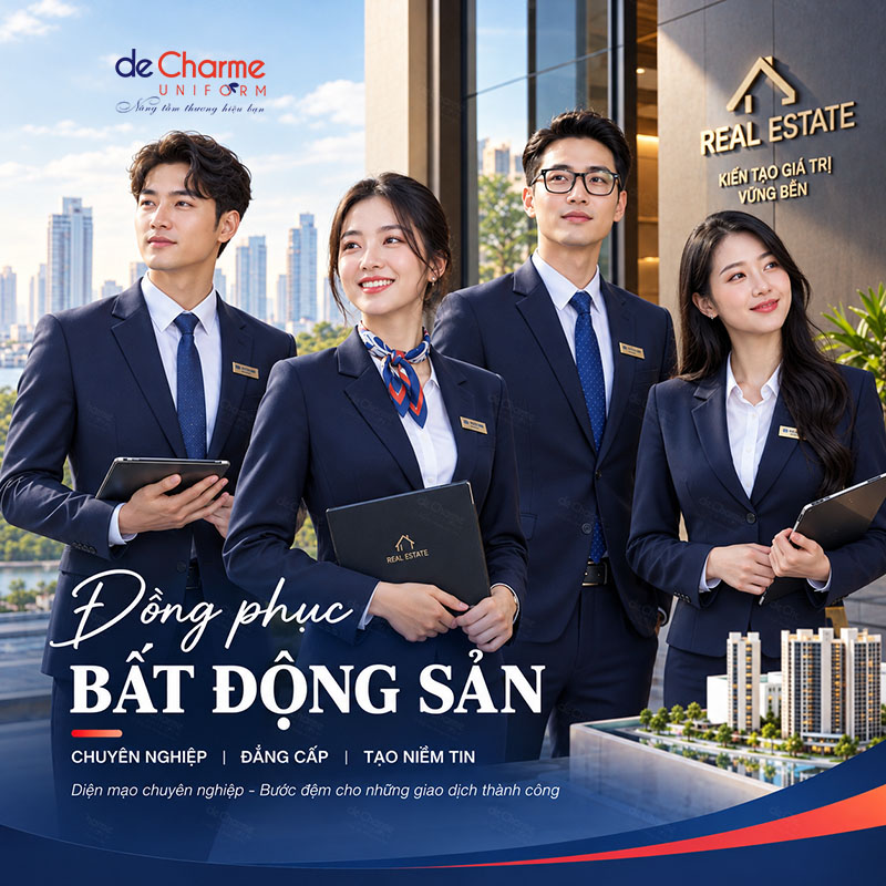 Một bộ đồng phục bất động sản chỉn chu, đẳng cấp chính là "chữ ký thị giác" đầu tiên chạm đến cảm xúc khách hàng