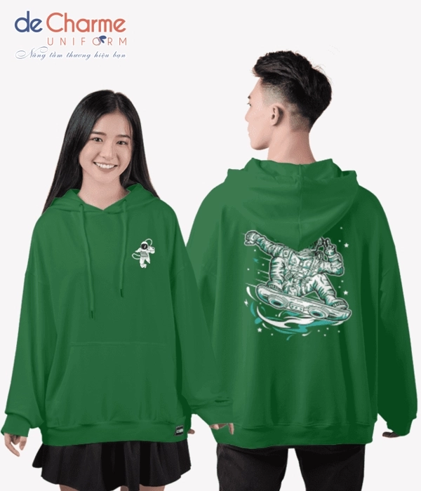 Áo lớp hoodie xanh lá