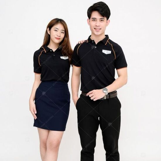 Áo đồng phục polo công ty dáng slim-fit