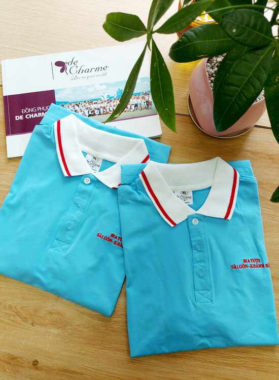 Áo đồng phục polo công ty Bia Sài Gòn - Khánh Hòa do De Charme sản xuất