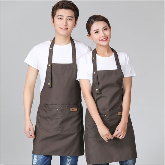 Tạp dề đồng phục màu nâu thường dùng làm tạp dề cafe