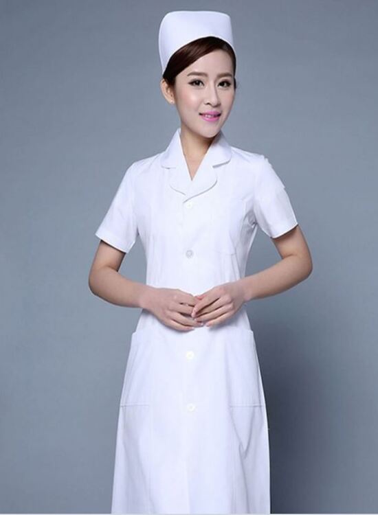 Mẫu váy blouse điều dưỡng nữ màu trắng