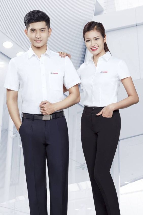 Mẫu đồng phục sơ mi nam kẻ cara xanh - 08